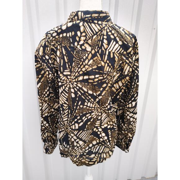 Jones New York Button Front Shirt Geometric XL - Picture 3 of 5